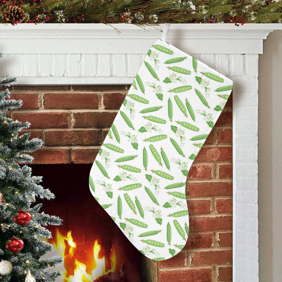 Green Peas Pattern Print Design 04 Christmas Stocking