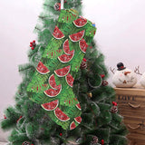 Watermelons tropical palm leaves pattern backgroun Christmas Stocking