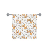 Cute corgi heart star bone pattern Bath Towel