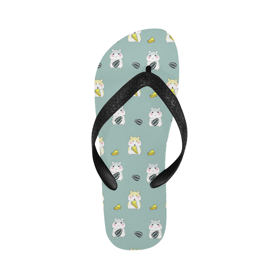 Cute hamster cheese pattern Unisex Flip Flops