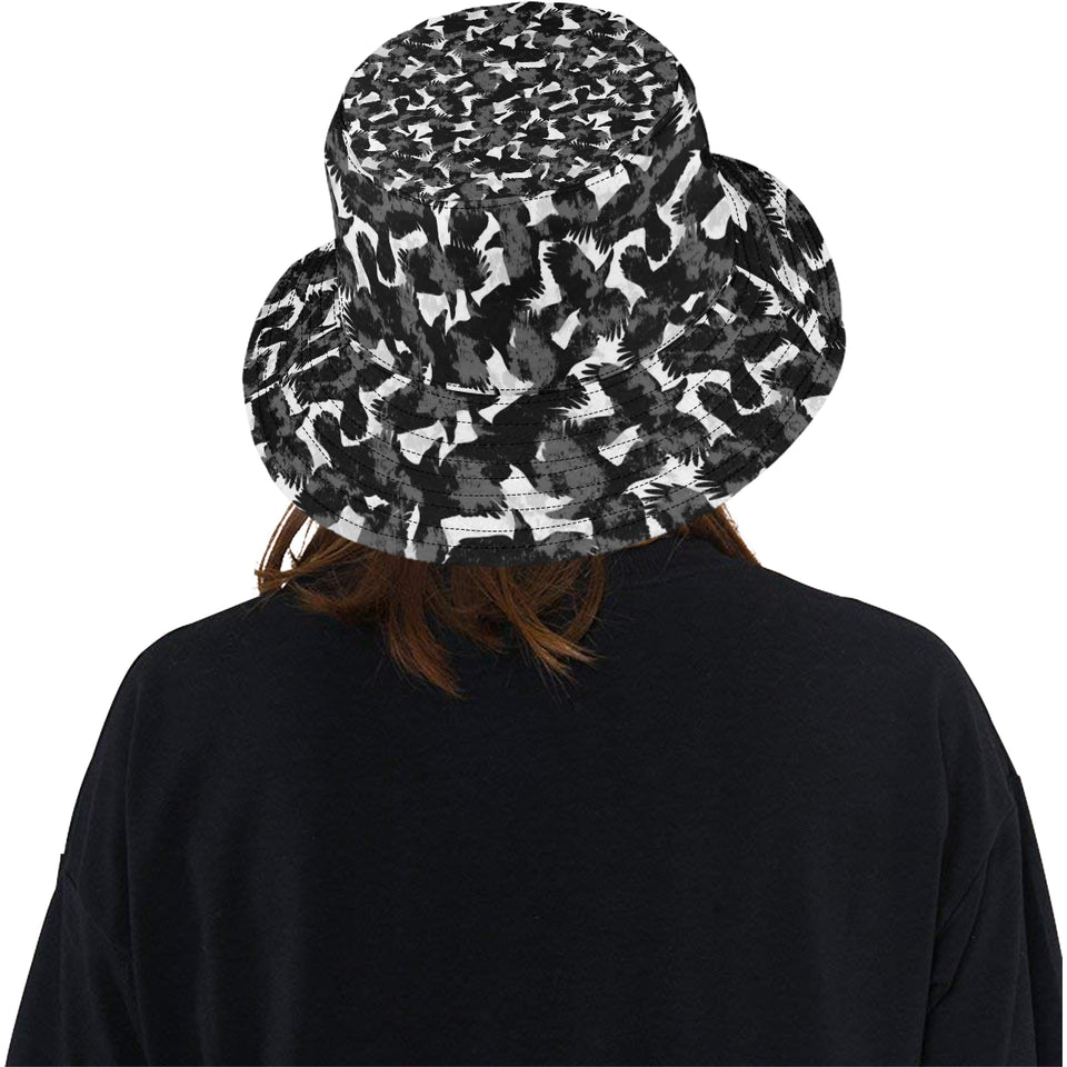 Crow illustration pattern Unisex Bucket Hat