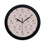 Cute Shiba Inu Dog Apple pattern Elegant Black Wall Clock
