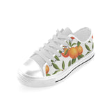 Oranges pattern background Men's Low Top Canvas Shoes White