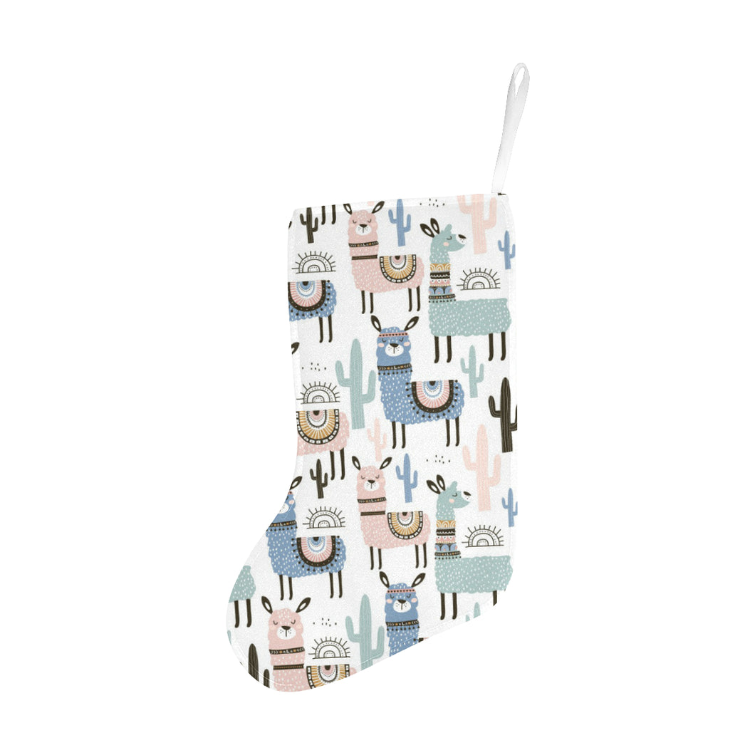 lama Alpaca cactus hand drawn pattern Christmas Stocking