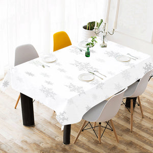 Snowflake pattern white background Tablecloth