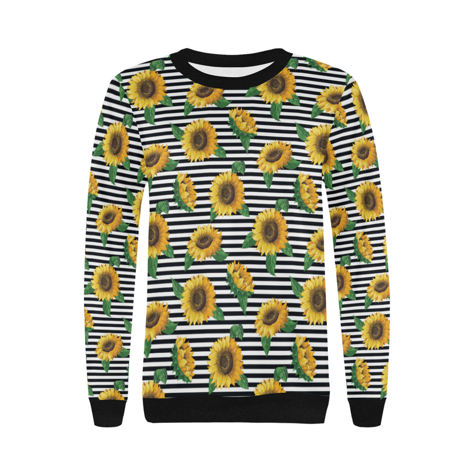 sunflowers ribbon background Women's Crew Neck Sweatshirt