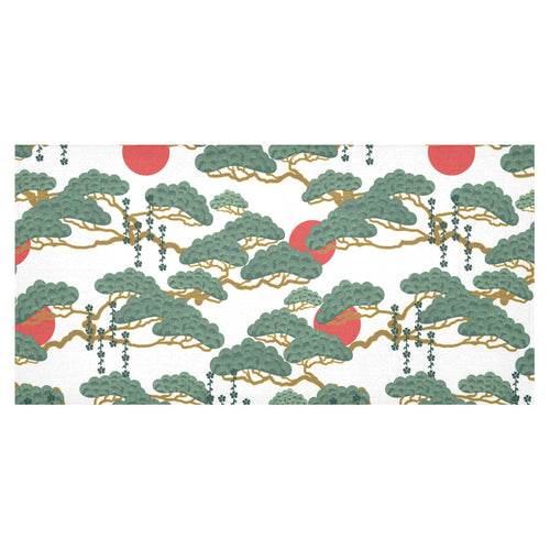 Bonsai red sun japanese pattern Tablecloth