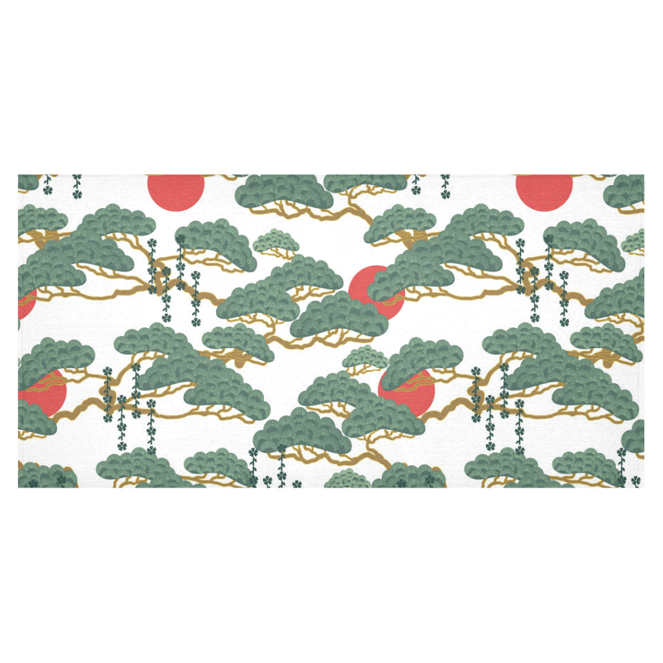 Bonsai red sun japanese pattern Tablecloth