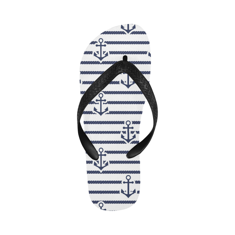 Anchor rope nautical  pattern Unisex Flip Flops