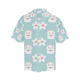 Maneki neko cat sakura Men's All Over Print Hawaiian Shirt