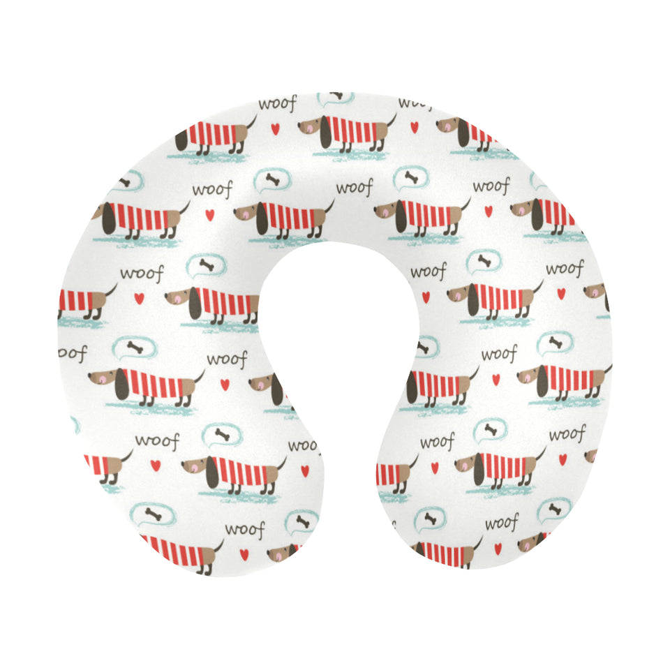 Cute dachshund bone pattern U-Shaped Travel Neck Pillow
