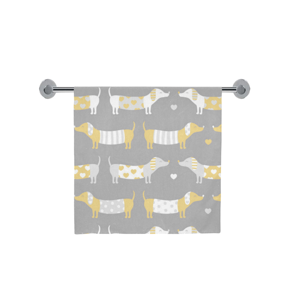 Cute dachshund dog pattern Bath Towel