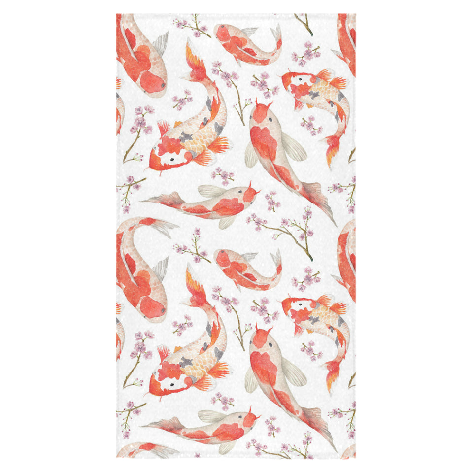 Watercolor Koi Fish Carp Fish pattern Bath Towel