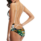 dinosaurs print pattern Women's One-Piece Swimsuit