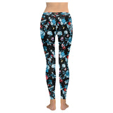 Skull flower roses leave pattern Women's Legging Fulfilled In US