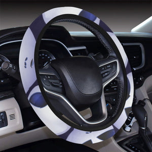 Alien Pattern Print Design 01 Car Steering Wheel Cover