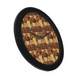 Camel polynesian tribal design pattern Elegant Black Wall Clock
