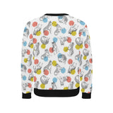 Siberian husky and colorful circle pattern Men's Crew Neck Sweatshirt