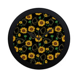 sunflower golden polygonal shapes Elegant Black Wall Clock