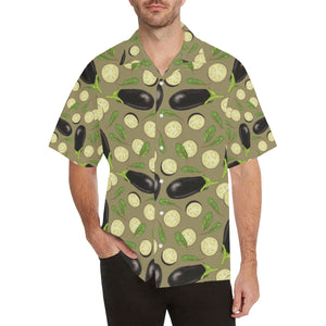 Eggplant Pattern Print Design 02 Men's All Over Print Hawaiian Shirt (Model T58)