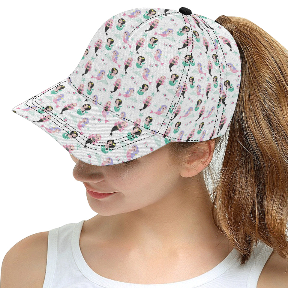 cute mermaid dolphin fish starfish pattern All Over Print Snapback Cap