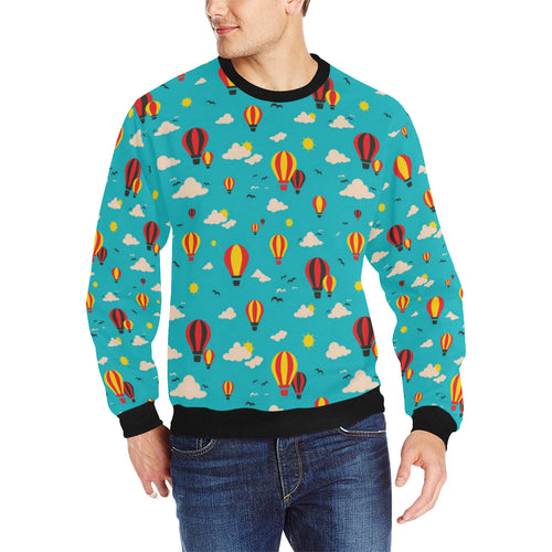 Hot Air Balloon Sky Pattern Men's Crew Neck Sweatshirt