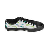 watercolor crocodile pattern Men's Low Top Canvas Shoes Black