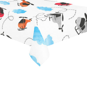 Watercolor helicopter cloud pattern Tablecloth