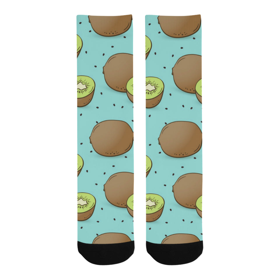 Kiwi blue background Crew Socks