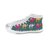 Camel pattern Women's High Top Canvas Shoes White