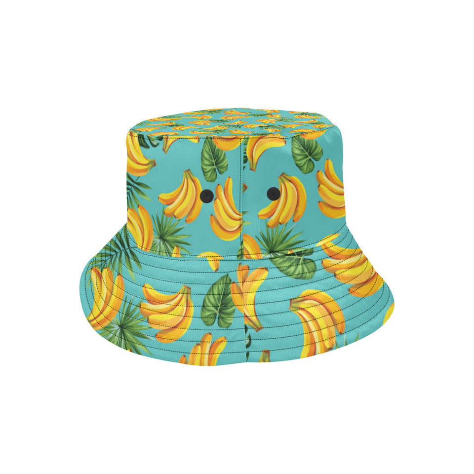 Banana Palm Leaves pattern background Unisex Bucket Hat