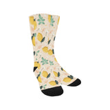 lemon flower leave pattern Crew Socks