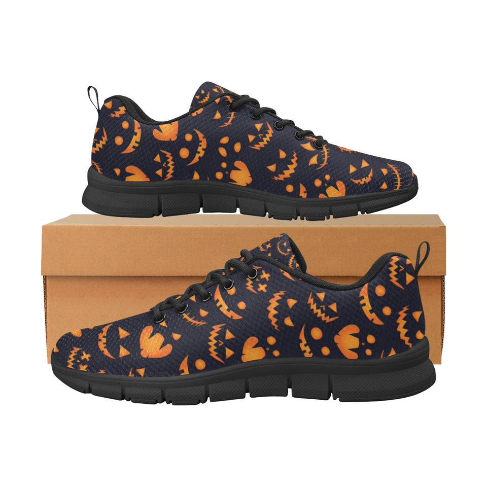 Halloween pattern Pumpkin background Women's Sneaker Shoes