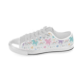 colorful unicorn rainbow heart pattern Men's Low Top Shoes White