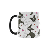 Boston terrier dog hearts vector pattern Morphing Mug Heat Changing Mug
