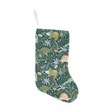 dinosaurs tropical leaves flower pattern Christmas Stocking