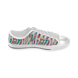 Colorful zebra skin pattern Men's Low Top Shoes White
