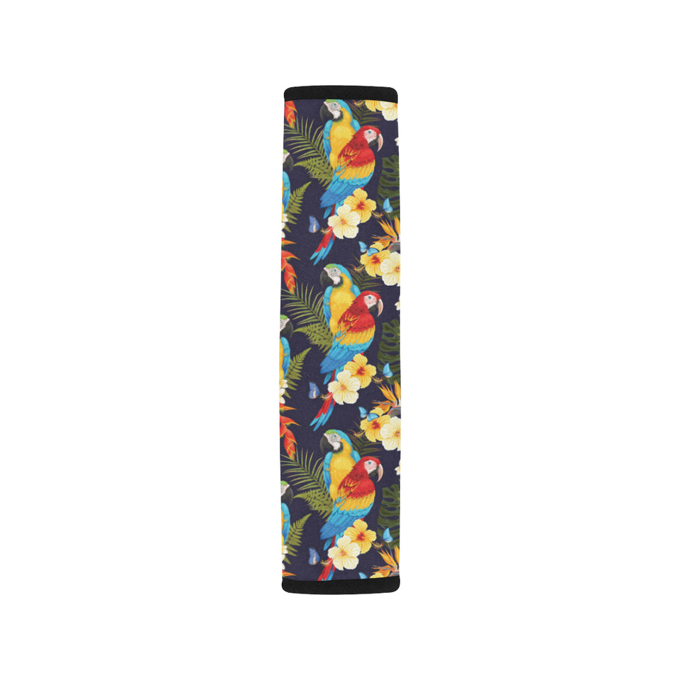 Colorful parrot flower pattern Car Seat Belt Cover