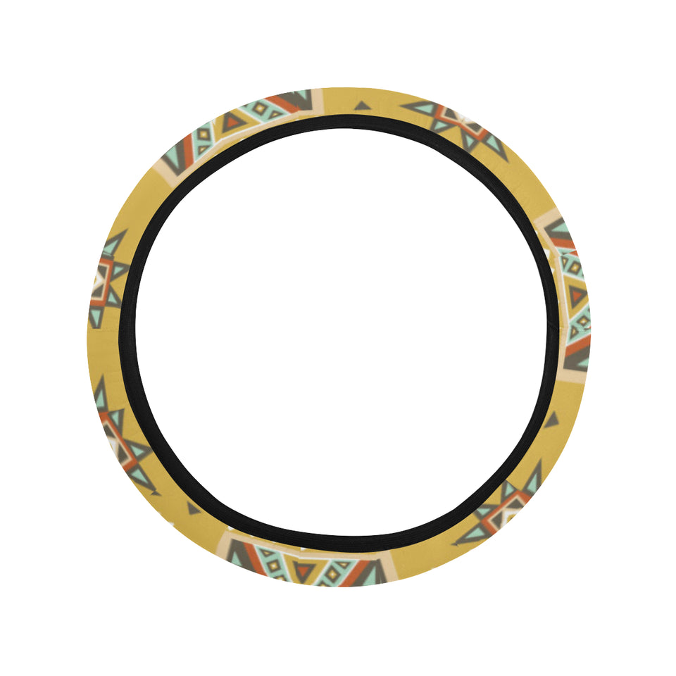 Camels ethnic motif pattern Car Steering Wheel Cover