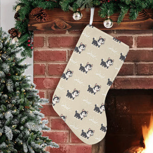 Cute Siberian Husky Christmas Stocking