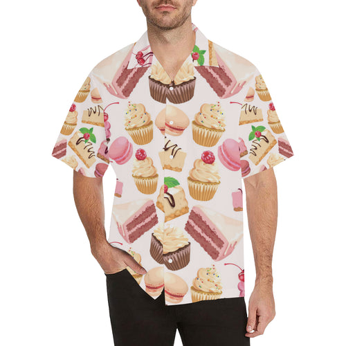 Cake cupcake sweets pattern Men's All Over Print Hawaiian Shirt