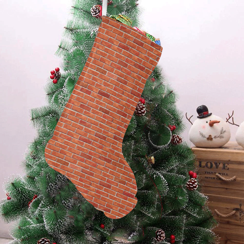 Brick Printed Pattern Print Design 03 Christmas Stocking