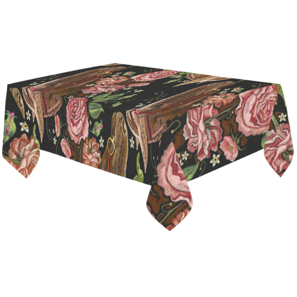 Horse head wild roses pattern Tablecloth