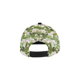 White orchid flower tropical leaves pattern All Over Print Snapback Cap