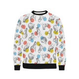 Siberian husky and colorful circle pattern Men's Crew Neck Sweatshirt