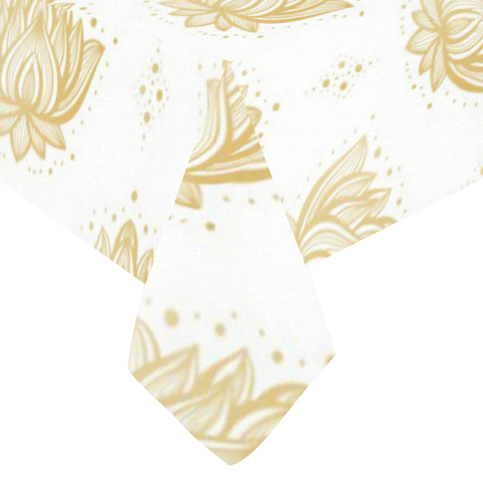 Gold Ornamental lotue waterlily symbol pattern Tablecloth