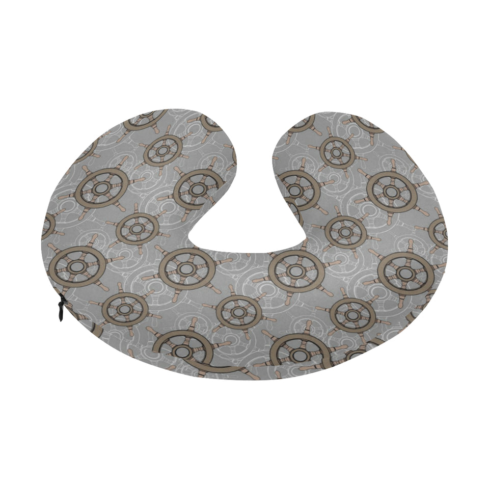 nautical wood steering wheel pattern U-Shaped Travel Neck Pillow