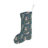 Raccoon tropical leaves pattern Christmas Stocking