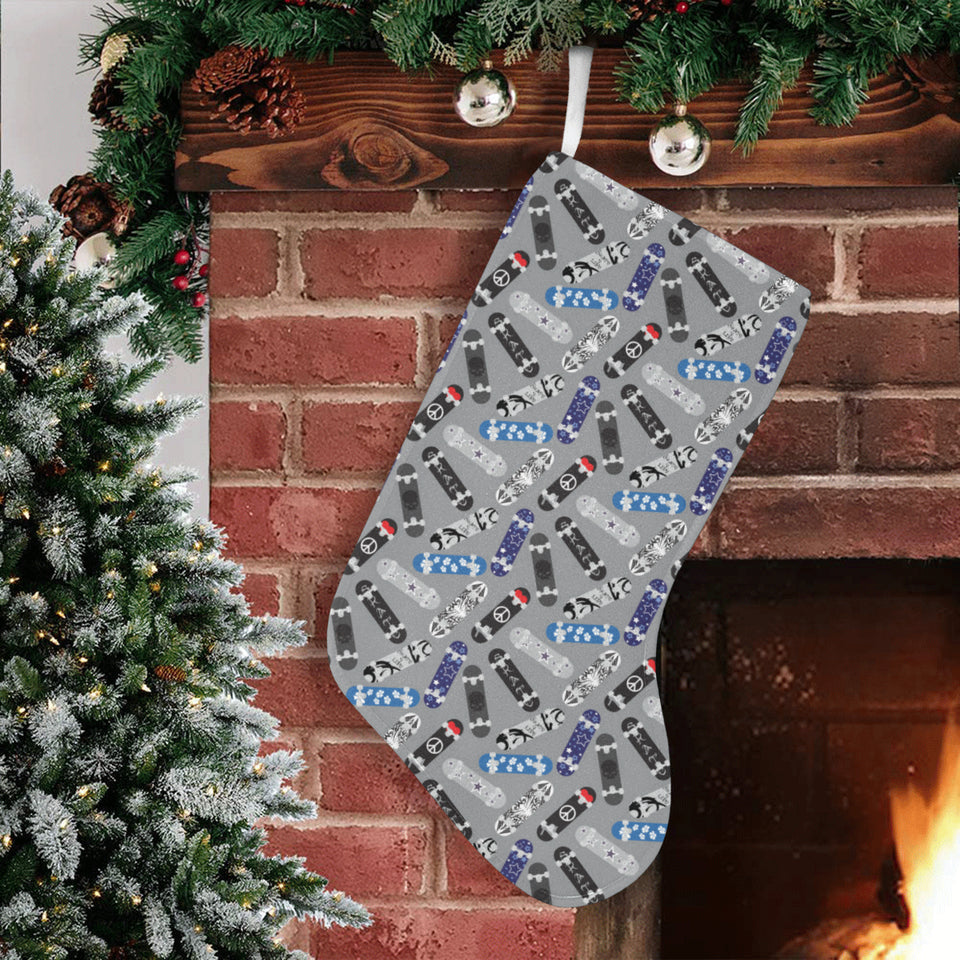 Skate Board Pattern Print Design 03 Christmas Stocking