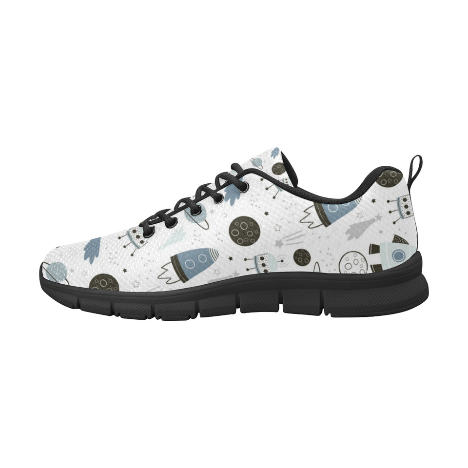 Hand drawn space elements space rocket star planet Men's Sneaker Shoes